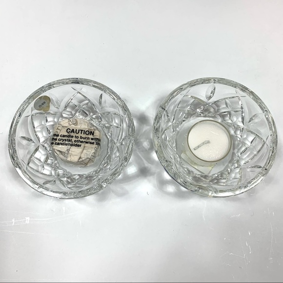(2) Waterford Crystal Araglin Votives with Candles - Picture 4 of 13
